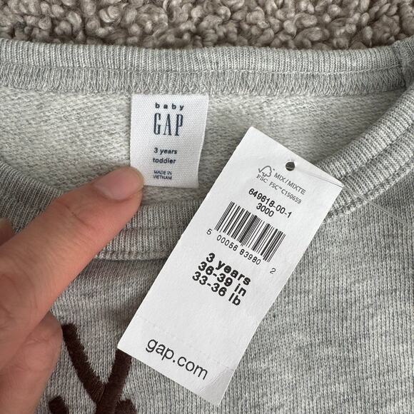 NWT Baby GAP Jolly Holiday Toddler Sweatshirt - Size 3T - Picture 2 of 6